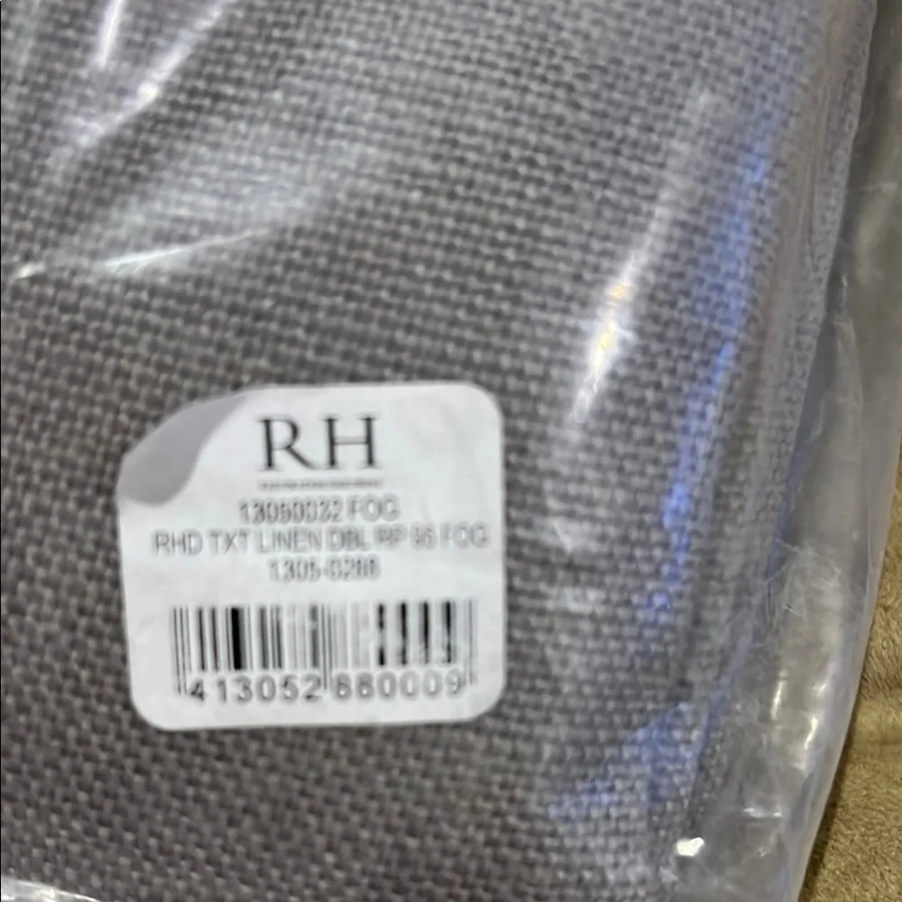 Restoration Hardware Fog Gray Textured Belgian Linen Curtains 100”x 108”